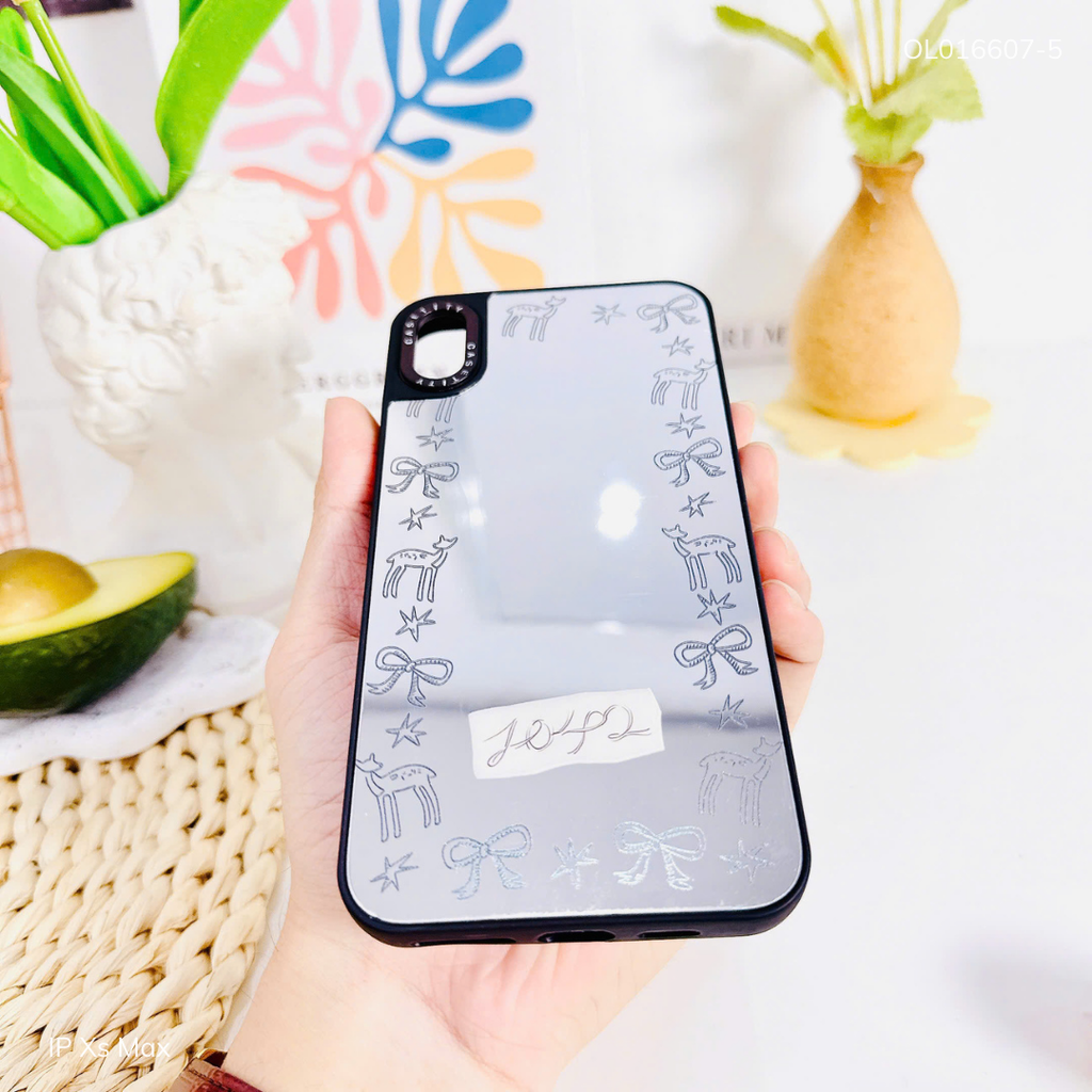 Ốp IP Xs Max tráng gương viền đen nhiều hình