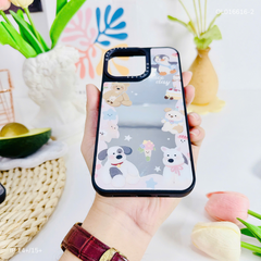 Ốp IP 14 Plus/15 Plus tráng gương viền đen nhiều hình