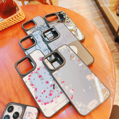 Ốp IP 15 6.1 tráng gương viền đen nhiều hình