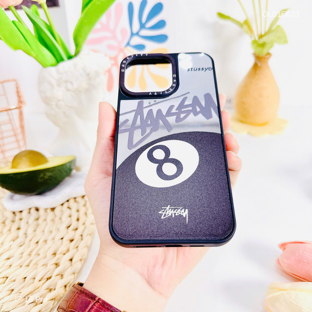 Ốp IP 16 Pro tráng gương viền đen nhiều hình