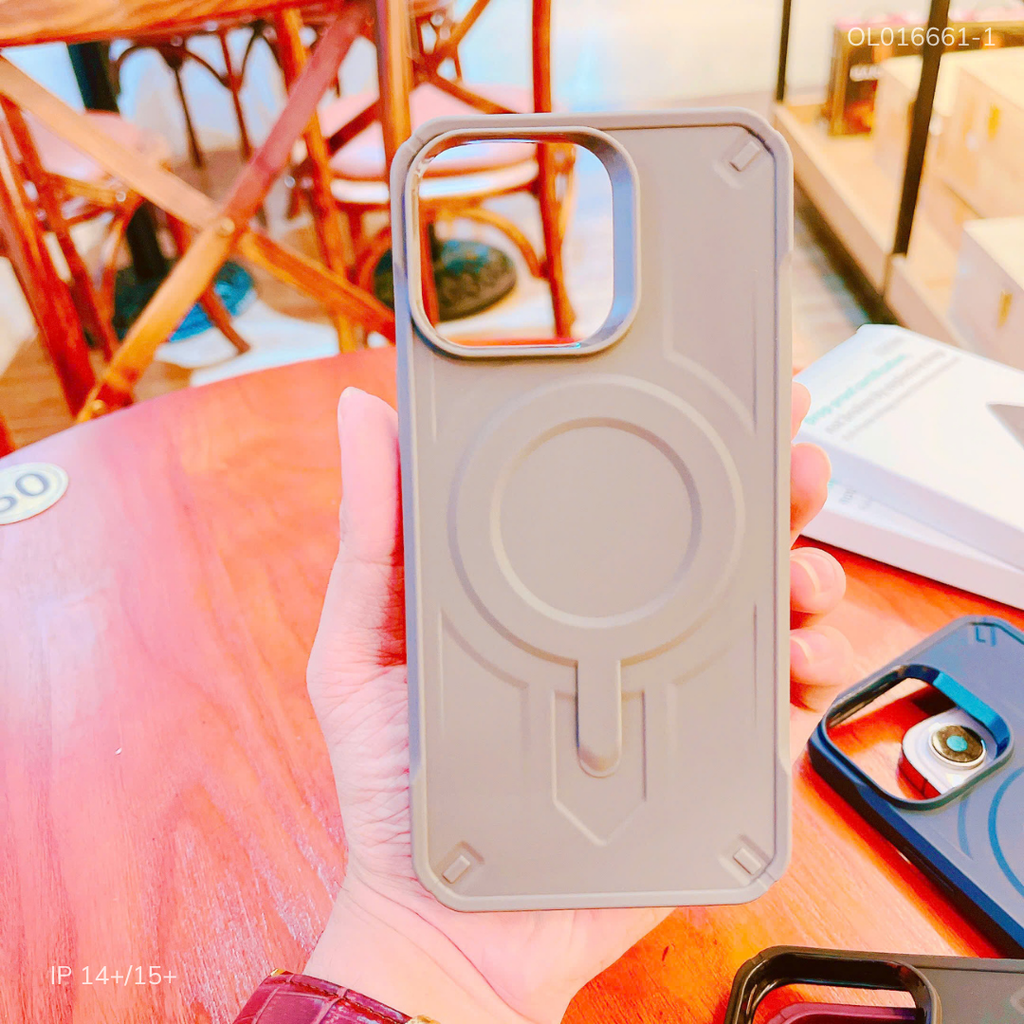 Ốp IP 14 Plus/15 Plus dẻo magsafe khiên bảo vệ
