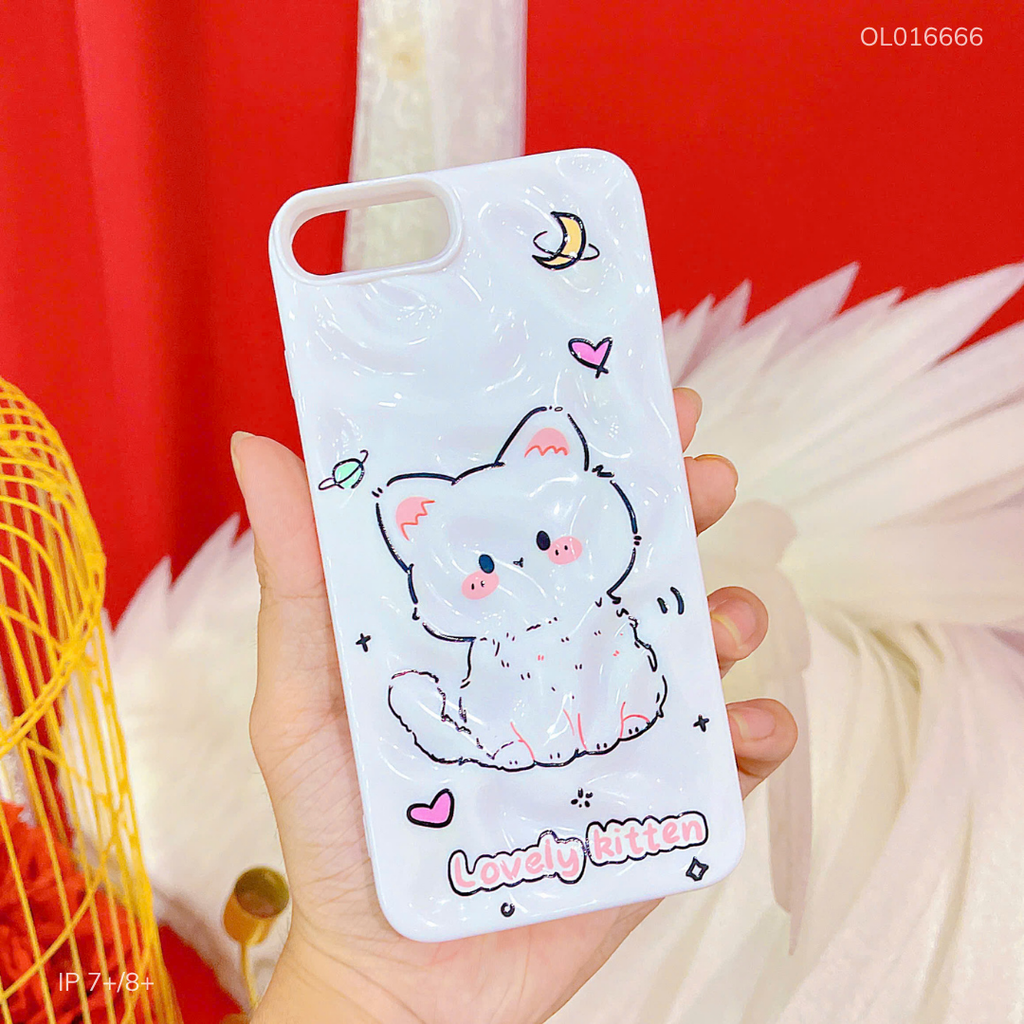 ** Ốp iPhone 7+/8+ dẻo gồ ghề mèo con Lovely Kitten