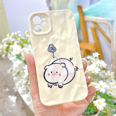 ** Ốp IP 11 6.1 dẻo vân đá nhám heo móc khóa treo