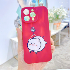 ** Ốp IP 16 Pro Max dẻo vân đá nhám heo móc khóa treo