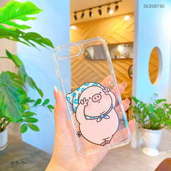 Ốp IP 7+/8+ dẻo trong in hình heo đội khăn