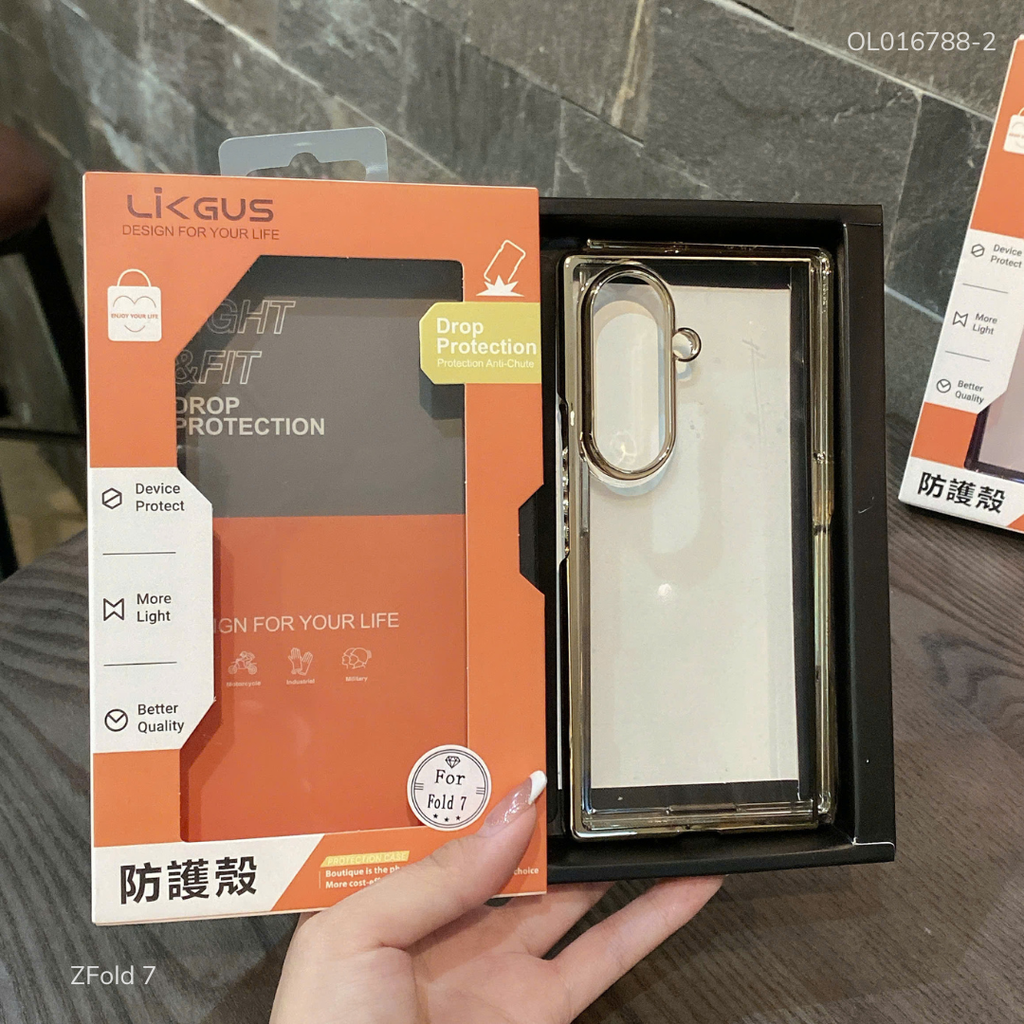 Ốp Zfold 7 Likgus lưng trong cứng viền màu