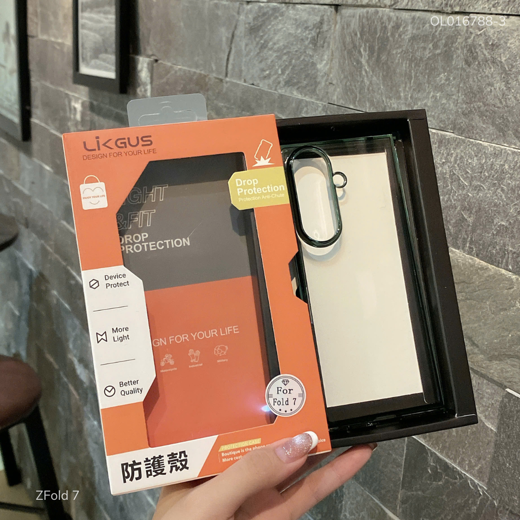 Ốp Zfold 7 Likgus lưng trong cứng viền màu