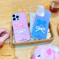 Ốp IP 12 Pro Max đính 2 nơ Spring Summer