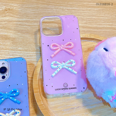 Ốp IP 16 Pro Max đính 2 nơ Spring Summer