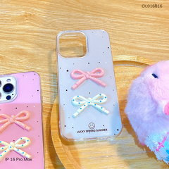 Ốp IP 16 Pro Max đính 2 nơ Spring Summer