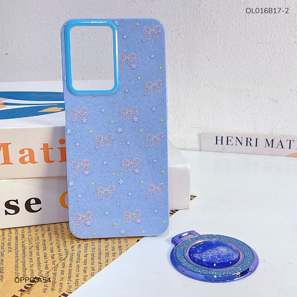 ** Ốp Oppo A54 4G lưng nhũ kim tuyến nhiều hình kèm giá đỡ rời