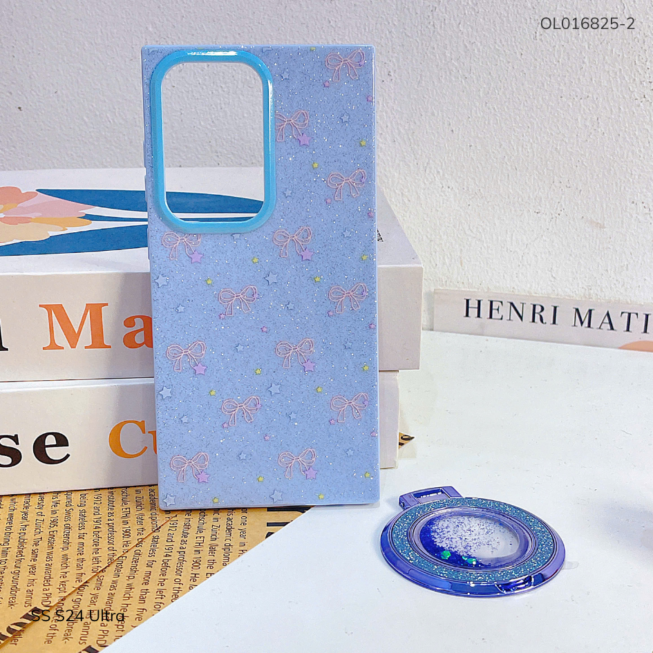 ** Ốp SS S24 Ultra lưng nhũ kim tuyến nhiều hình kèm giá đỡ rời