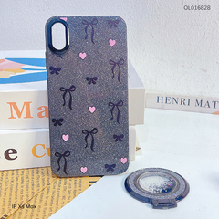 ** Ốp IP Xs Max lưng nhũ kim tuyến nhiều hình kèm giá đỡ rời