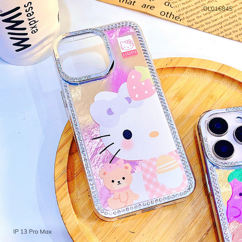 Ốp IP 13 Pro Max vân sóng đính hạt