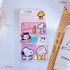 Ốp IP 7+/8+ dẻo trắng in Snoopys đóng khung