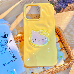 Ốp IP 11 6.1 dẻo gồ ghề đính mặt Kitty