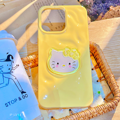 Ốp IP 13/14 dẻo gồ ghề đính mặt Kitty