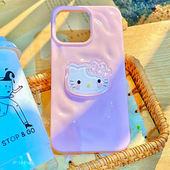 Ốp IP 14 Pro dẻo gồ ghề đính mặt Kitty