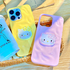 Ốp IP 14 Pro dẻo gồ ghề đính mặt Kitty