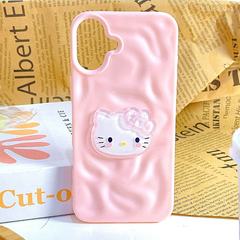 Ốp IP 16 Plus dẻo gồ ghề đính mặt Kitty