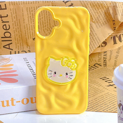 Ốp IP 16 Plus dẻo gồ ghề đính mặt Kitty