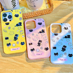 Ốp IP 13/14 dẻo gồ ghề nhiều mèo đen Black Cat