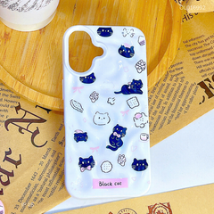 ** Ốp iPhone 16 6.1 dẻo gồ ghề nhiều mèo đen Black Cat