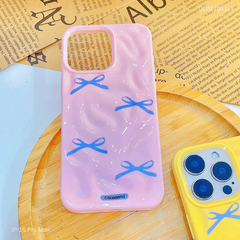 ** Ốp iPhone 16 Pro Max dẻo gồ ghề 4 nơ xanh @boaaand