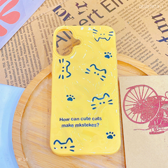 ** Ốp iPhone 16 6.1 dẻo gồ ghề nét vẽ mèo How Can Cute