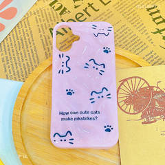 ** Ốp iPhone 16 6.1 dẻo gồ ghề nét vẽ mèo How Can Cute