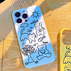 Ốp IP 14 Pro Max dẻo gồ ghề nhiều hình rabbit - cat - bear