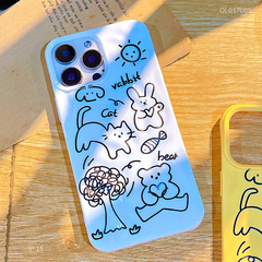 Ốp IP 15 6.1 dẻo gồ ghề nhiều hình rabbit - cat - bear