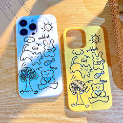 Ốp IP 14 Plus/15 Plus dẻo gồ ghề nhiều hình rabbit - cat - bear