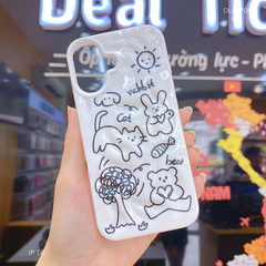Ốp IP 16 6.1 dẻo gồ ghề nhiều hình rabbit - cat - bear