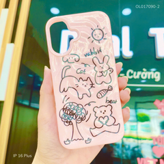 ** Ốp iPhone 16 Plus dẻo gồ ghề nhiều hình rabbit - cat - bear