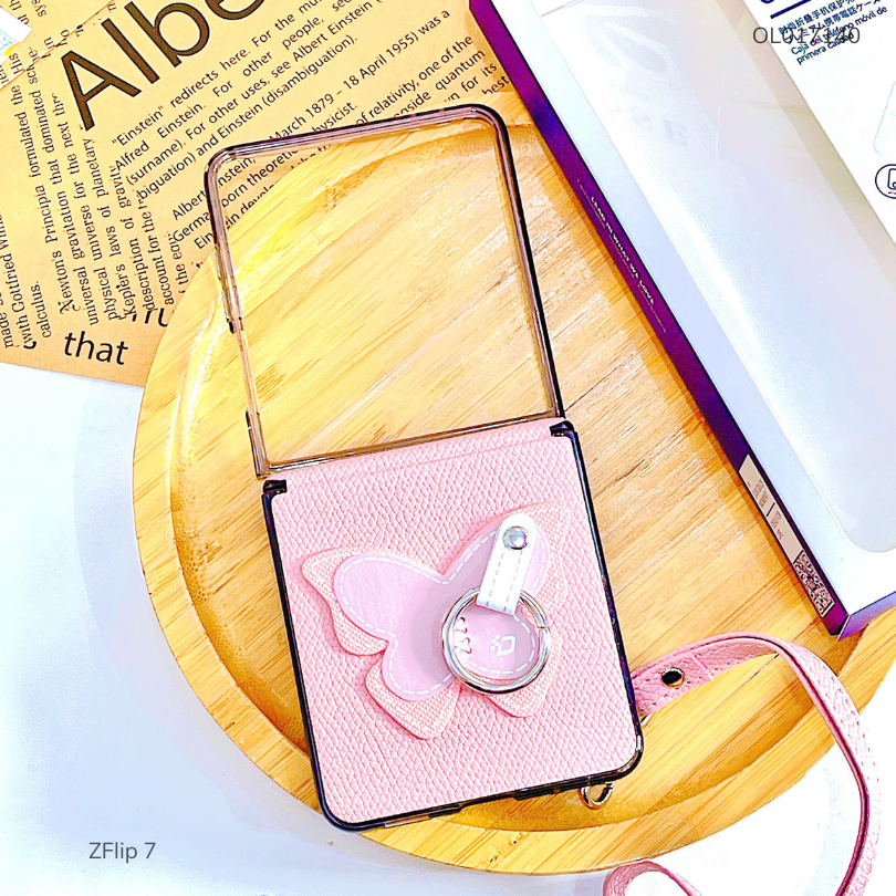 Ốp SS ZFlip 7 Duxducis vân da thêu hình
