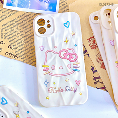 Ốp IP 11 6.1 dẻo vân giấy nhàu mặt Hello Kitty