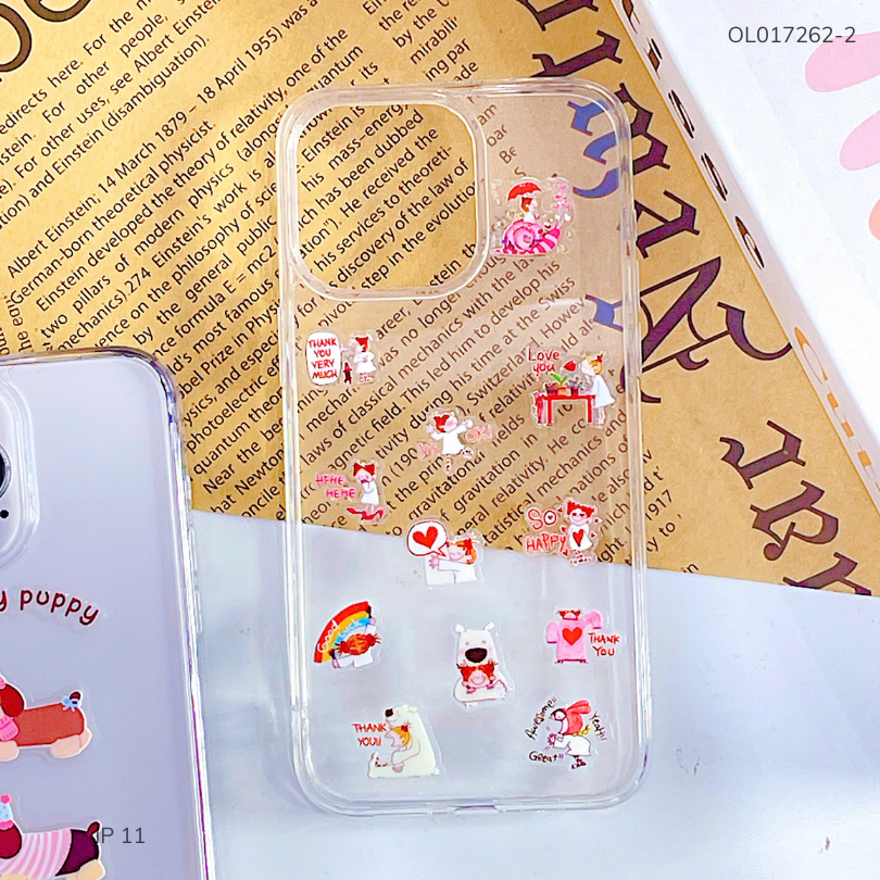 Ốp iPhone 11 6.1 dẻo trong đính nhiều stick