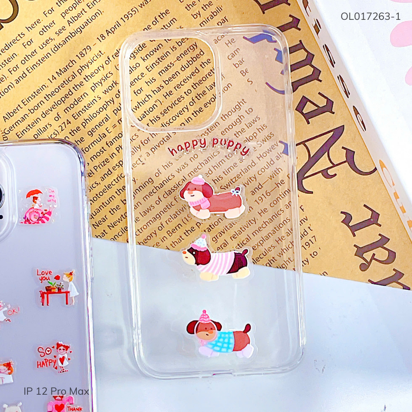 Ốp iPhone 12 Pro Max dẻo trong đính nhiều stick