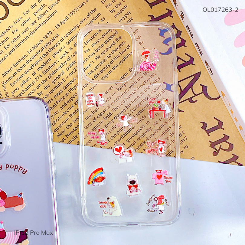 Ốp iPhone 12 Pro Max dẻo trong đính nhiều stick