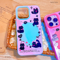 Ốp IP 13 Pro 2 lớp nhiều mèo đen Cats can provide