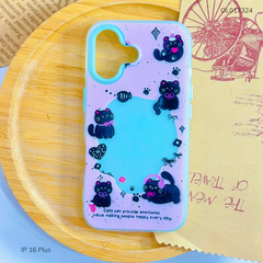 Ốp IP 16 Plus 2 lớp nhiều mèo đen Cats can provide