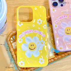 Ốp IP 16 Plus dẻo gồ ghề hoa mặt cười