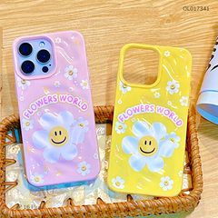 Ốp IP 16 Plus dẻo gồ ghề hoa mặt cười