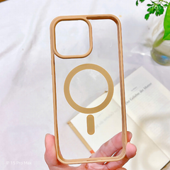 Ốp iPhone 15 Pro Max lưng cứng magsafe viền màu