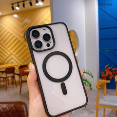 Ốp iPhone 15 Pro Max lưng cứng magsafe viền màu