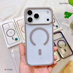 Ốp iPhone 17 Pro lưng cứng magsafe viền màu