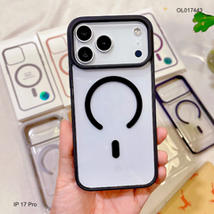 Ốp iPhone 17 Pro lưng cứng magsafe viền màu