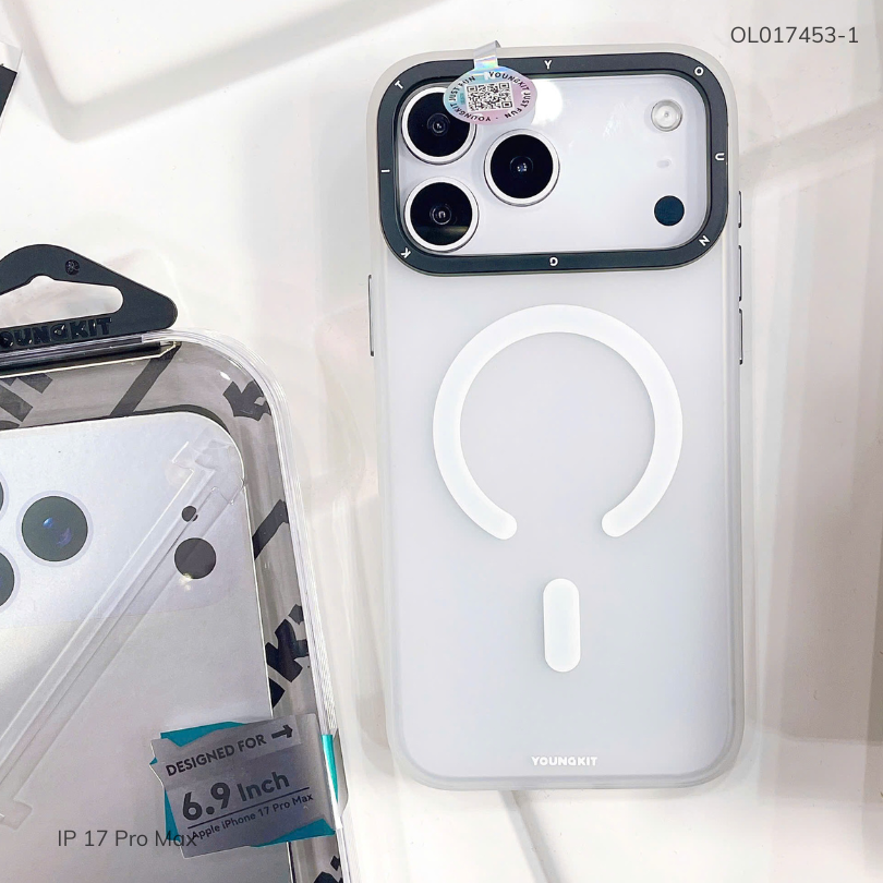 ** Ốp iPhone 17 Pro Max Youngkit lưng nhám magsafe viền dẻo