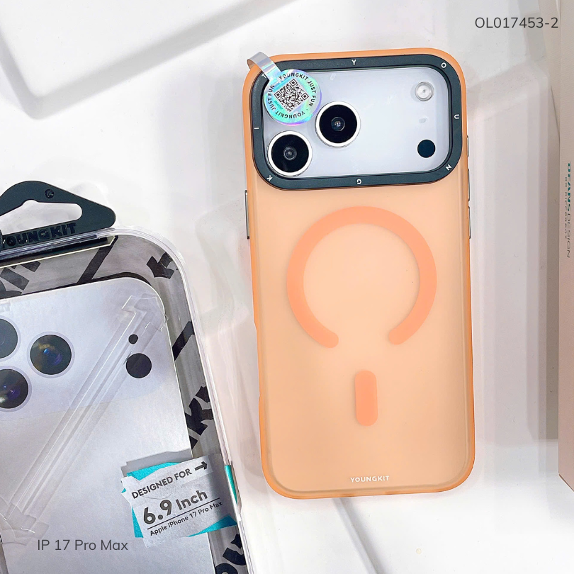 ** Ốp iPhone 17 Pro Max Youngkit lưng nhám magsafe viền dẻo
